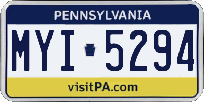 PA license plate MYI5294