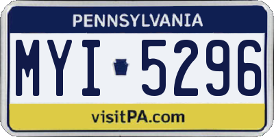 PA license plate MYI5296