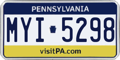 PA license plate MYI5298