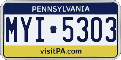 PA license plate MYI5303