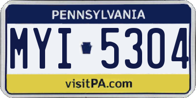 PA license plate MYI5304