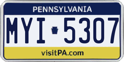 PA license plate MYI5307