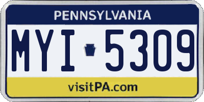 PA license plate MYI5309