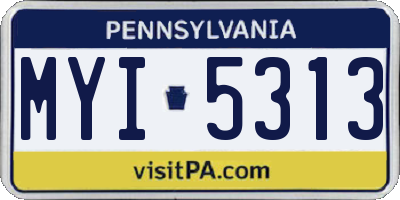 PA license plate MYI5313