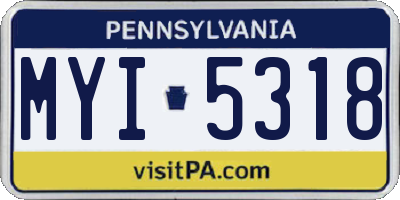 PA license plate MYI5318