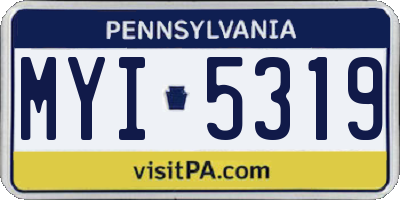 PA license plate MYI5319