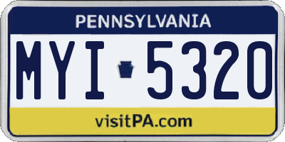 PA license plate MYI5320