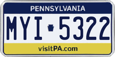 PA license plate MYI5322