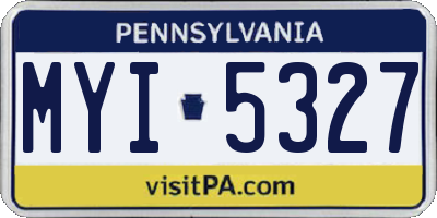 PA license plate MYI5327