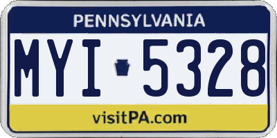 PA license plate MYI5328