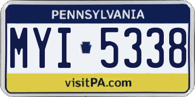 PA license plate MYI5338