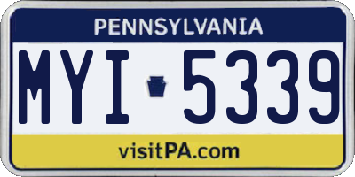 PA license plate MYI5339