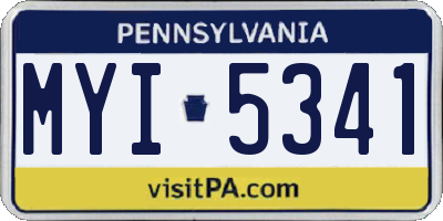 PA license plate MYI5341