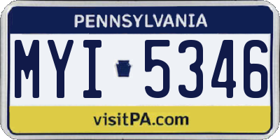 PA license plate MYI5346
