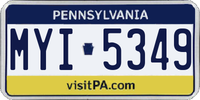 PA license plate MYI5349