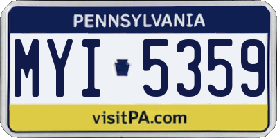 PA license plate MYI5359