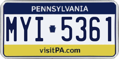PA license plate MYI5361