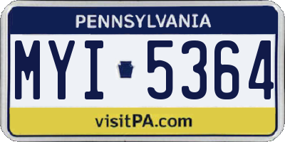 PA license plate MYI5364