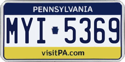 PA license plate MYI5369