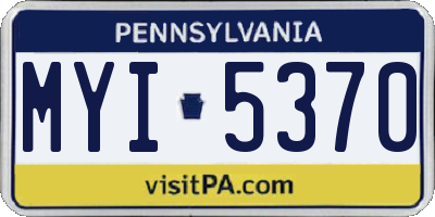 PA license plate MYI5370