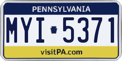 PA license plate MYI5371