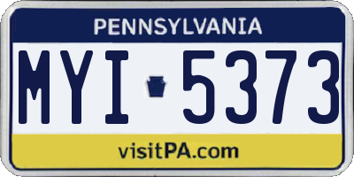 PA license plate MYI5373