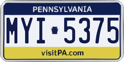 PA license plate MYI5375