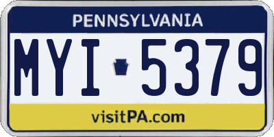 PA license plate MYI5379