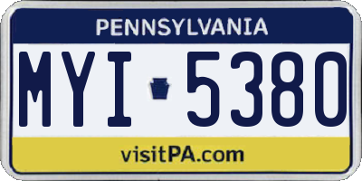 PA license plate MYI5380