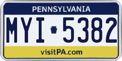 PA license plate MYI5382