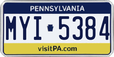 PA license plate MYI5384