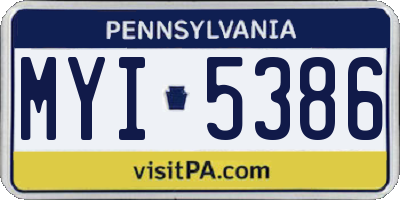 PA license plate MYI5386