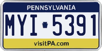 PA license plate MYI5391