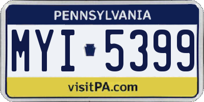 PA license plate MYI5399