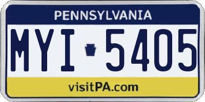 PA license plate MYI5405