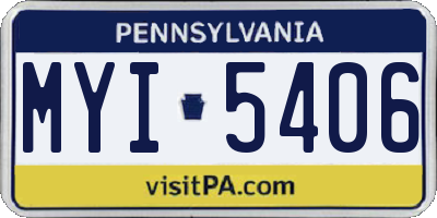 PA license plate MYI5406