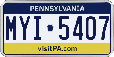 PA license plate MYI5407