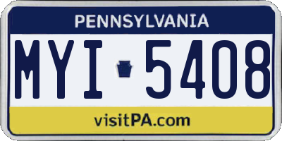 PA license plate MYI5408