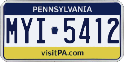 PA license plate MYI5412