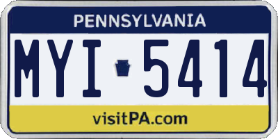 PA license plate MYI5414