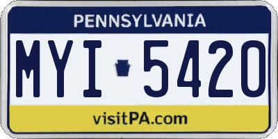 PA license plate MYI5420