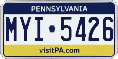 PA license plate MYI5426