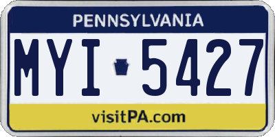 PA license plate MYI5427