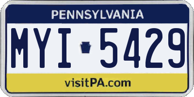 PA license plate MYI5429