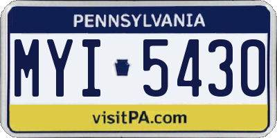 PA license plate MYI5430