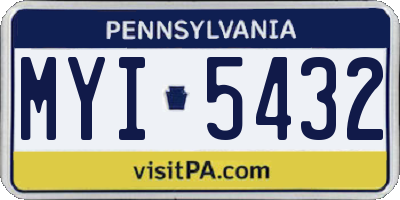 PA license plate MYI5432