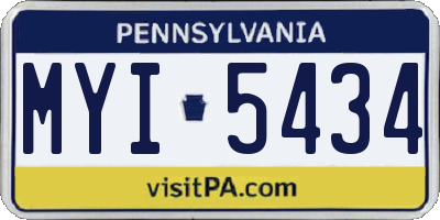 PA license plate MYI5434