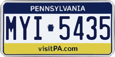 PA license plate MYI5435