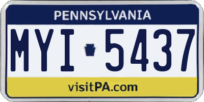 PA license plate MYI5437