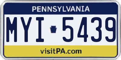 PA license plate MYI5439